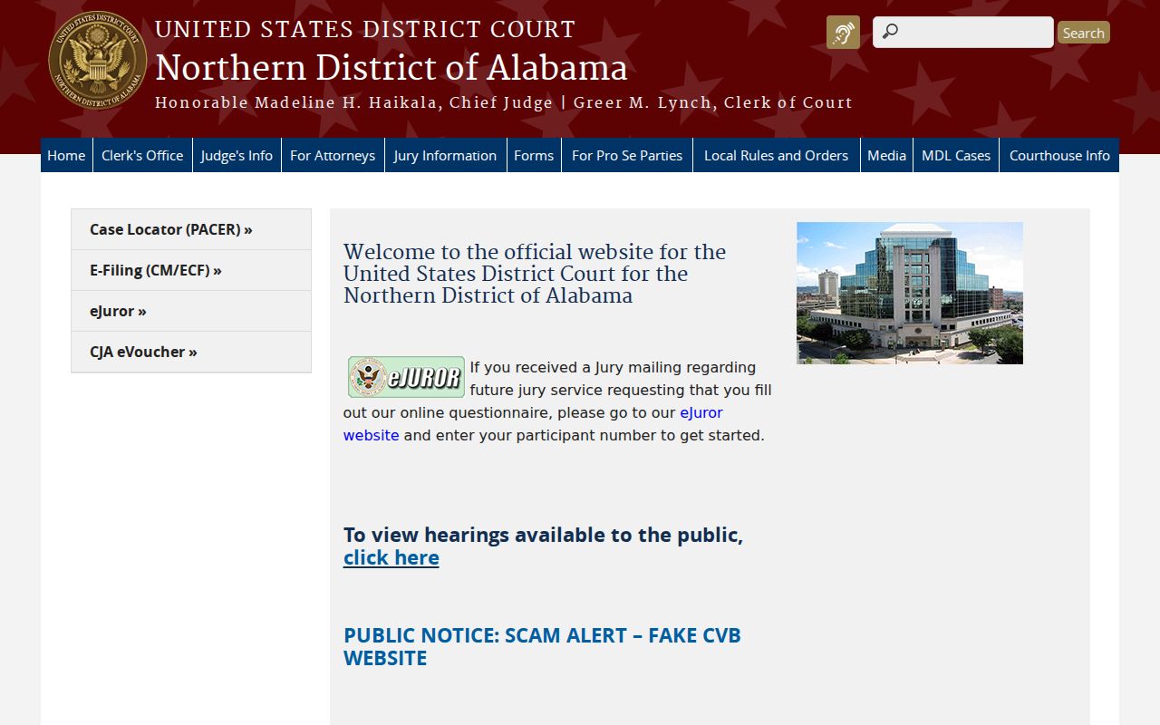 Pickens County federal court dockets Northern District Alabama