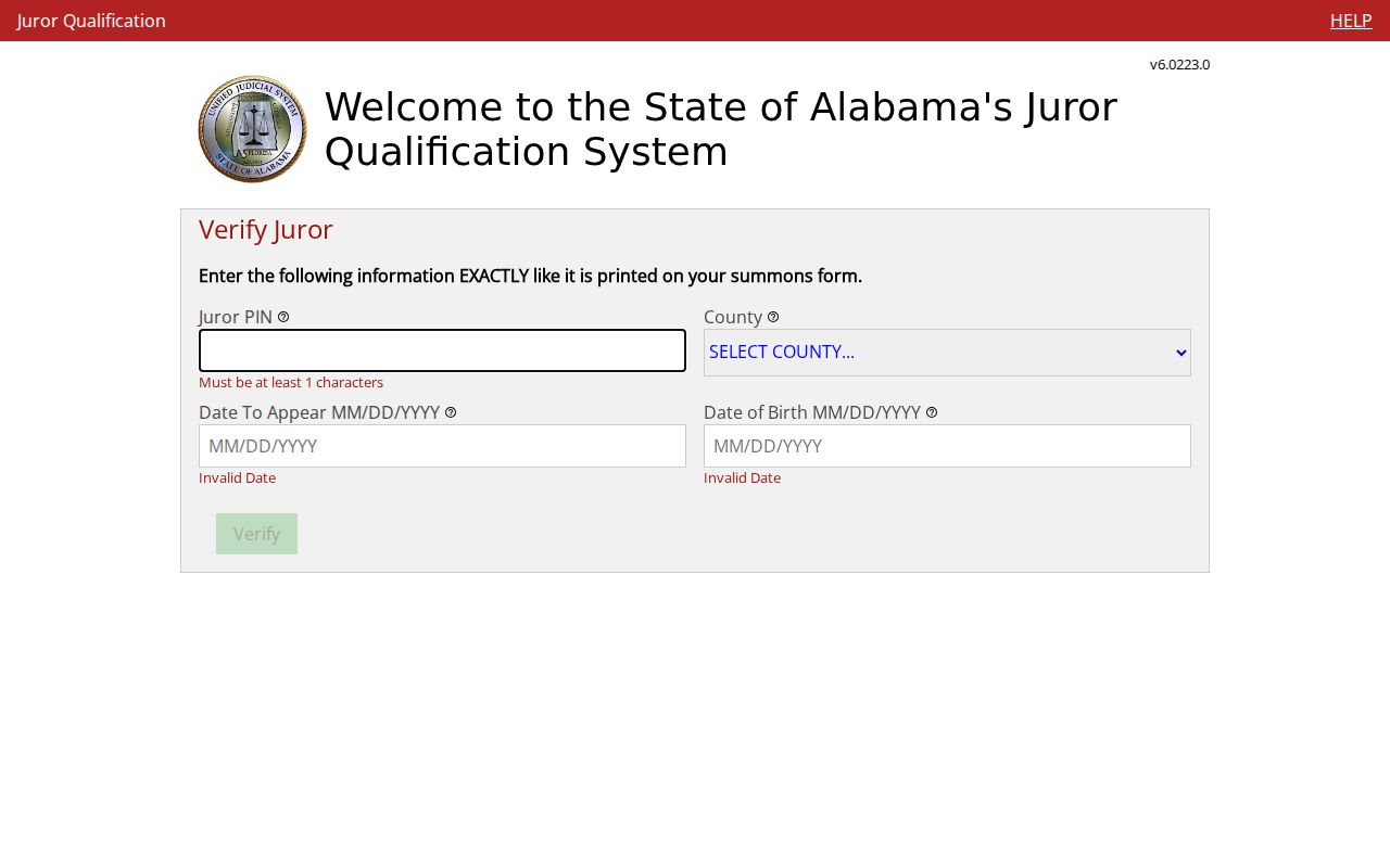 Pickens County Circuit Court online juror registration portal