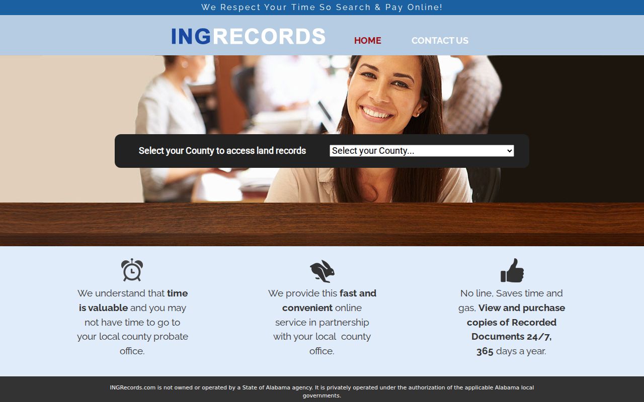 Pickens County probate records and land records search service