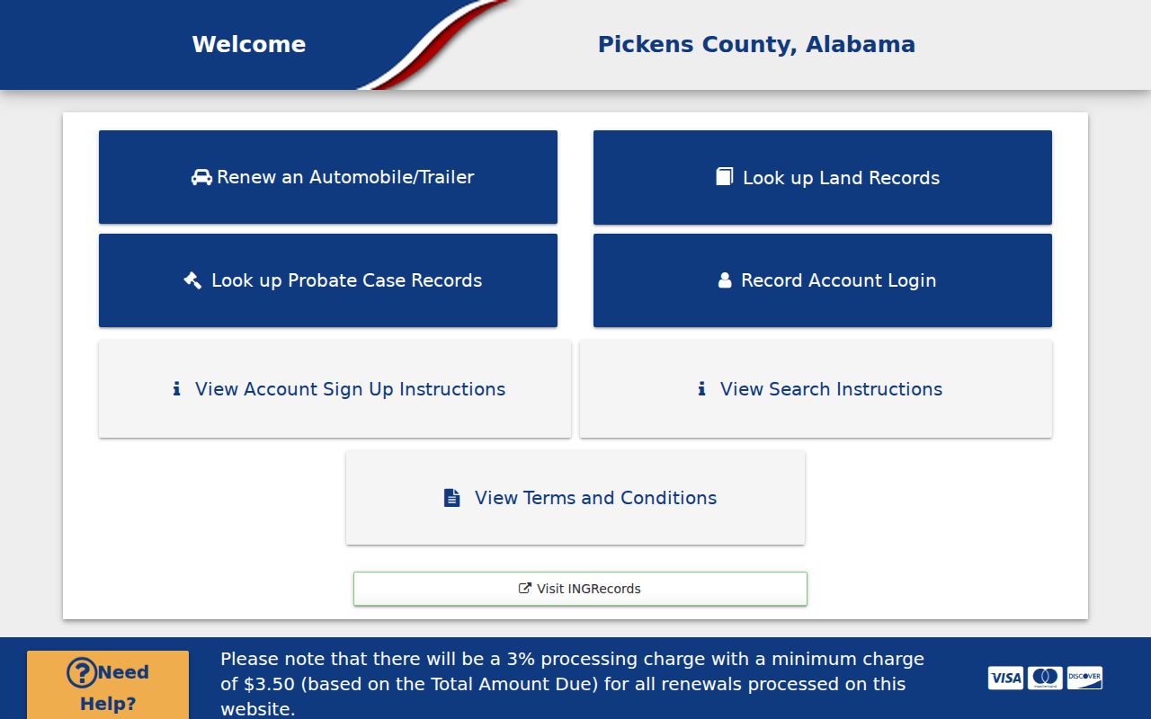 Pickens County probate records online services portal