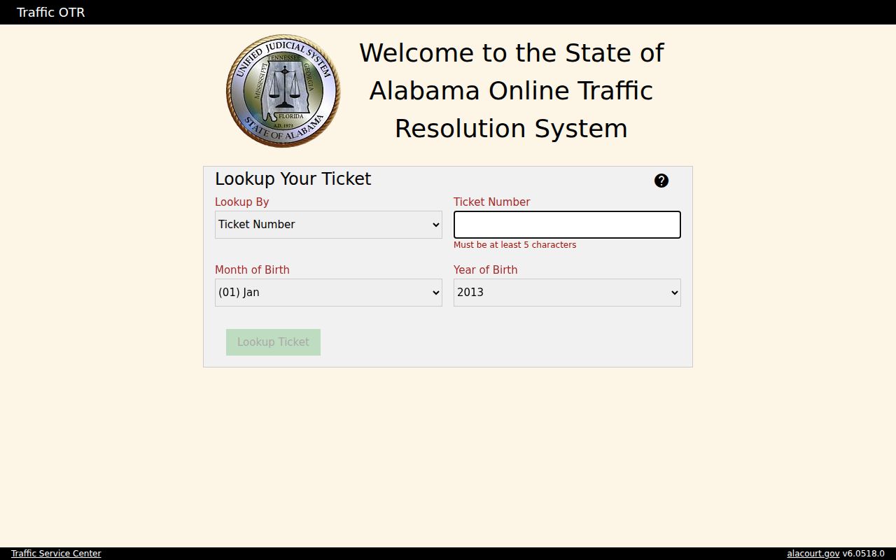 Pickens County traffic citation resolution through Alabama online system