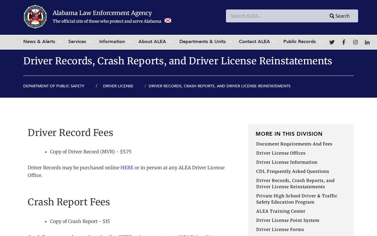 Pickens County traffic court records compared with ALEA driver records